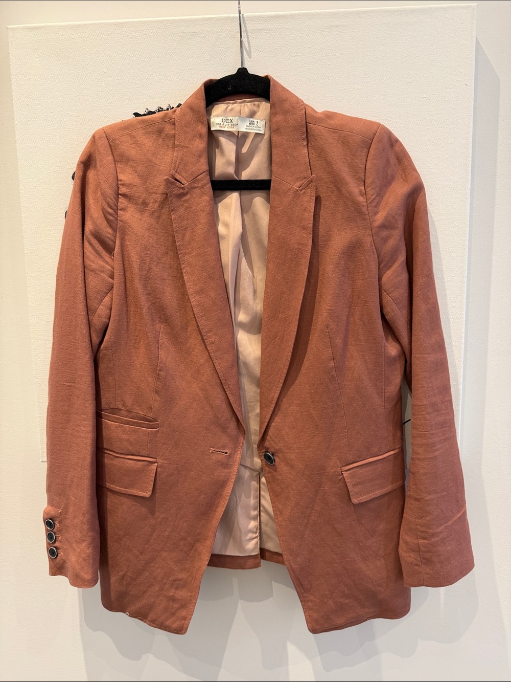 Dex Rust-Colored Single-Button Blazer